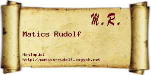 Matics Rudolf névjegykártya