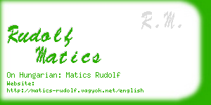 rudolf matics business card